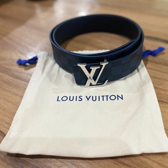 Louis Vuitton LV INITIALES 40MM Men's Reversible Belt (Damier Blue/Green)